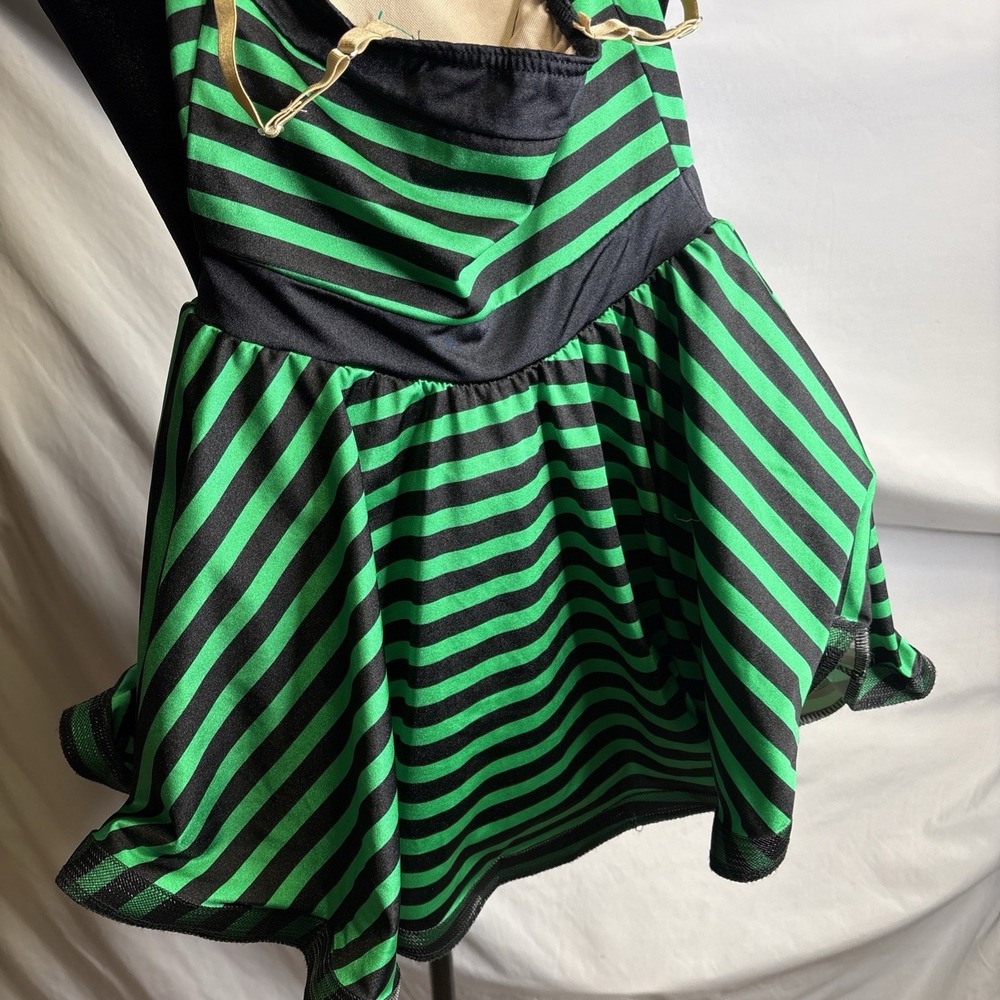 Weissman Green And‎ Black Sequins Halter Top Dance Costume  Medium Child - Picture 15 of 16